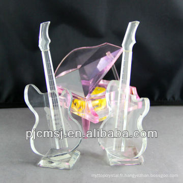 2014 nouveau produit cristal instrument de musique en verre pour la décoration de mariage ou des souvenirs de cadeau